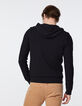 Cardigan noir tricot Ottoman à capuche Homme-3