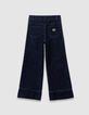 Jean large bleu larges bandes côtés fille-3