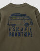 Boys’ khaki waffle T-shirt with embroidery front and back-8