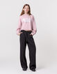 Pantalon LARGE noir à pinces fille-2