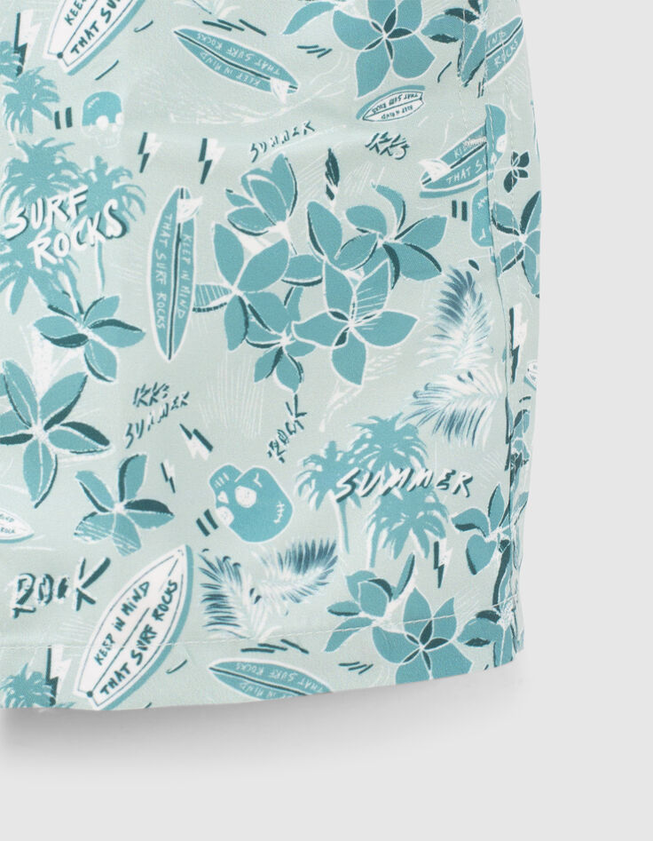 Zwemshort aqua bloemenprint gerecycleerd jongens-4