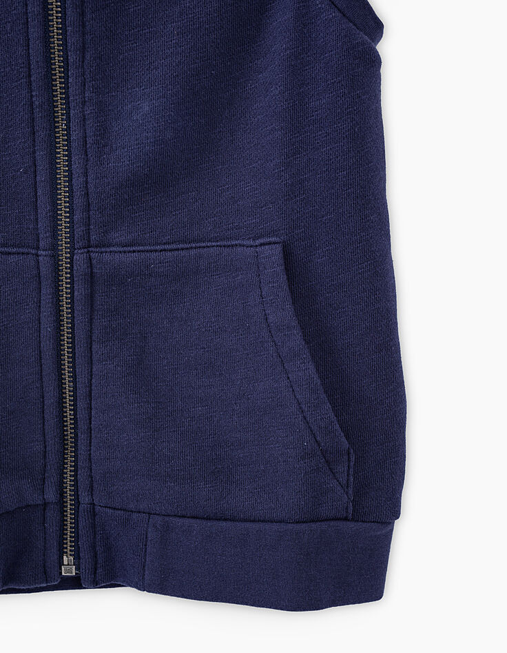 Sweat indigo avec lettre K brodée dos molleton bio garçon -6 Sweat indigo avec lettre K brodée dos molleton bio garçon -6