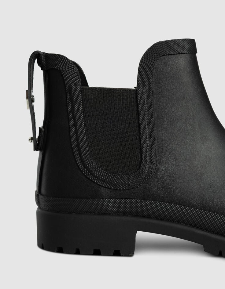 Schwarze Chelsea-Damengummistiefel Profilsohle-6