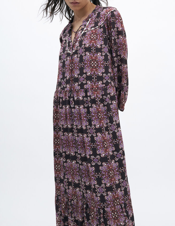 Lange jurk bohemian print dames-3