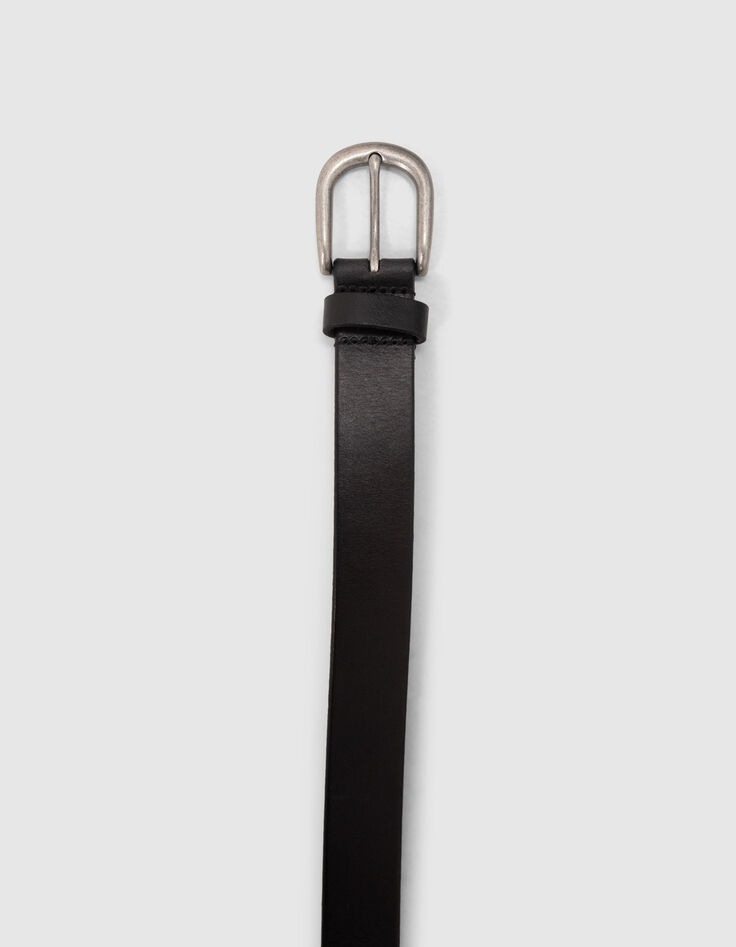 Ceinture en cuir noir à clous et têtes de mort Femme -5