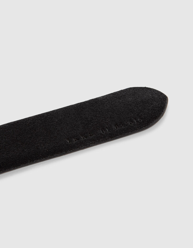 Men’s black suede thin belt-4