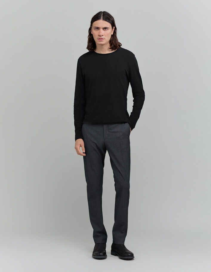 Schwarzes Herrenshirt aus Baumwollmodal-1
