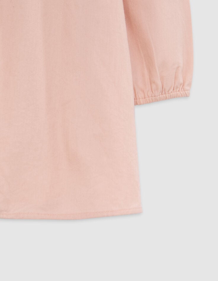 Roze meisjesjurk met art-decovogelborduurwerk-4 Roze meisjesjurk met art-decovogelborduurwerk-4