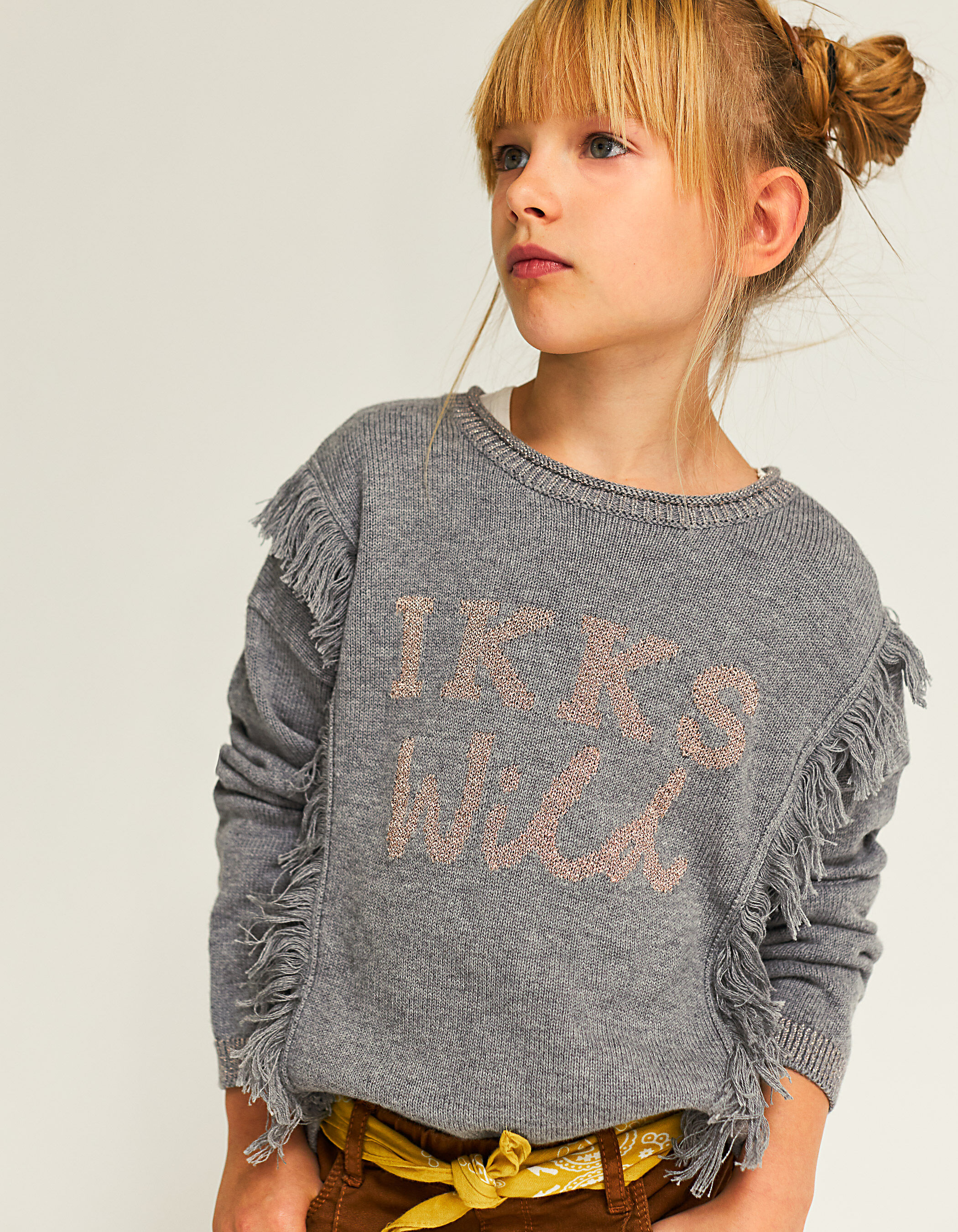 Pull on sale gris fille