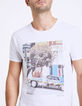 Men’s white Don't worry Be Hippy car graphic T-shirt-5