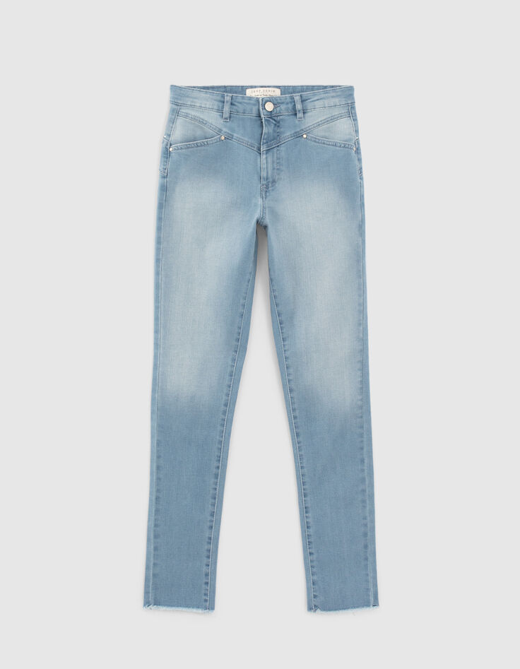 Jeggings azul claro sculpt up bajos deshilachados mujer-6