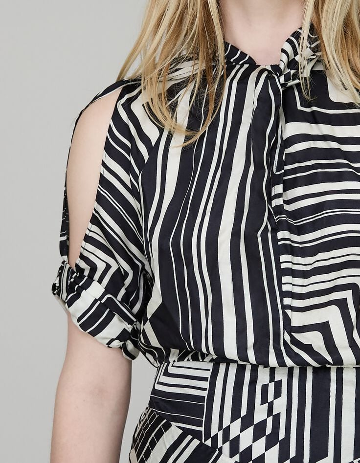 Pure Edition-Vestido largo Art Déco negro para mujer-5