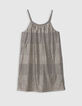 Robe longue dorée à fines bretelles fille-1