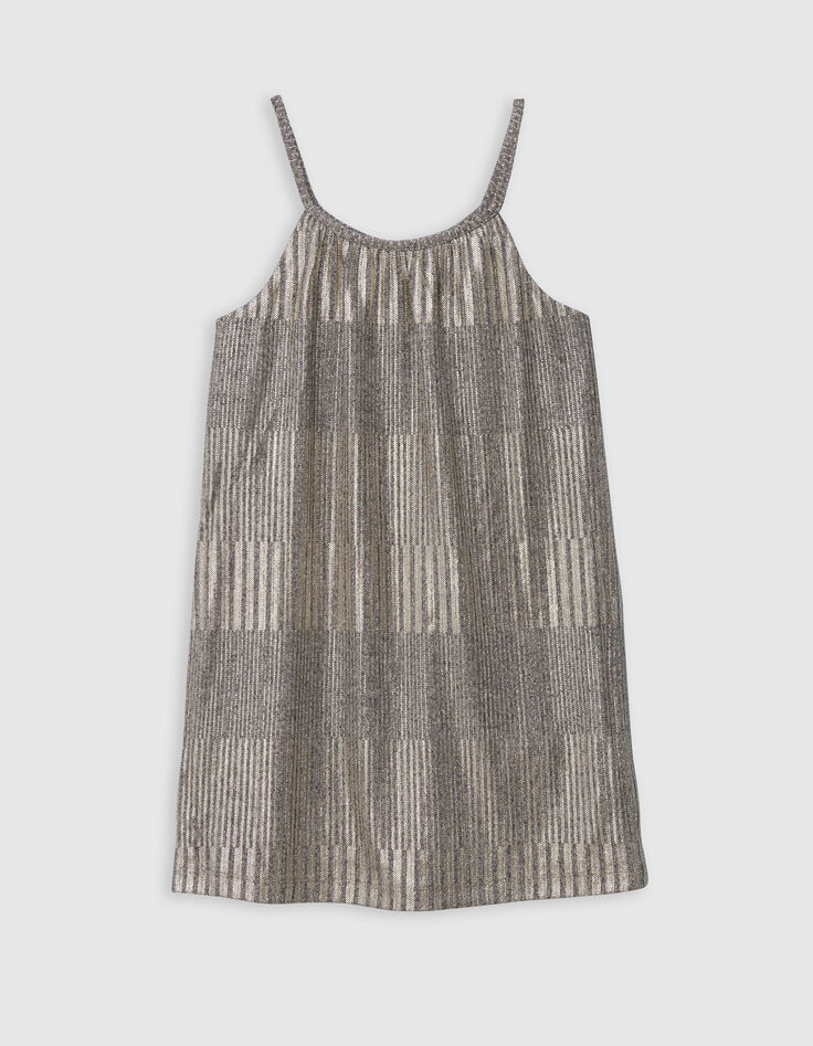 Robe longue dorée à fines bretelles fille-1