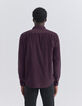 REGULAR overhemd dark plum fijne ribfluweel Heren-3