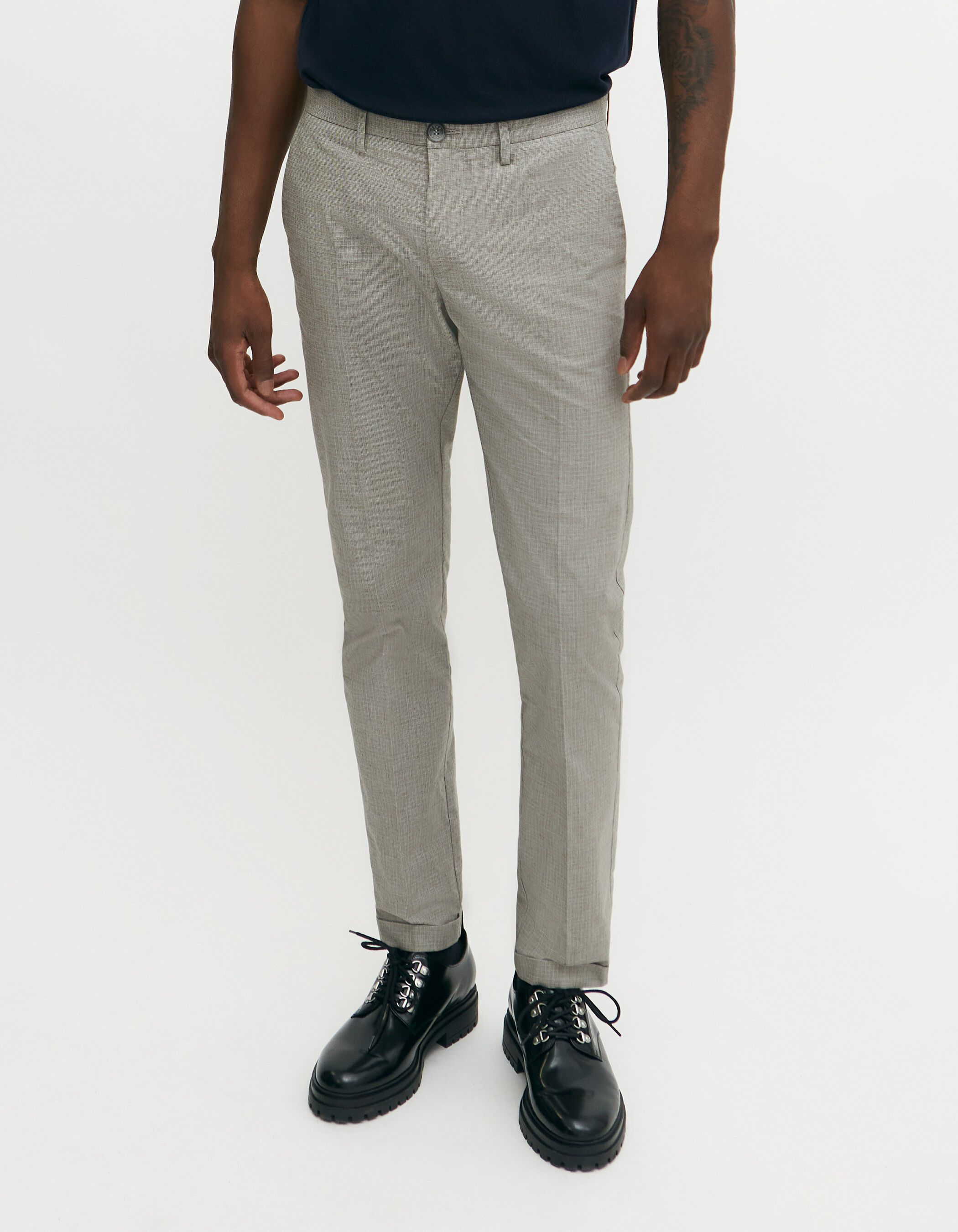 Pantalon carreaux beige homme deals