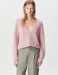 Cardigan rose tricot réversible devant/dos Femme-4