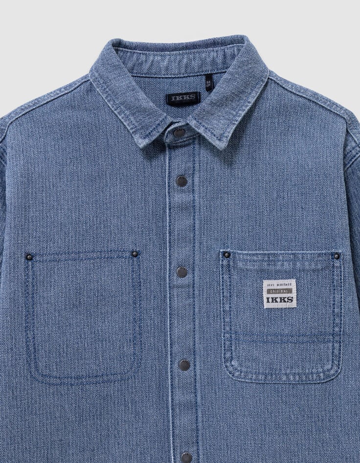 Blaues Jeanshemd mit Fransenrand f&uuml;r die Jungen-5