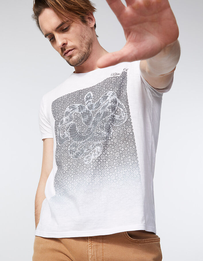 Cremeweißes Jungen-T-Shirt mit Schlangenmotiv - IKKS