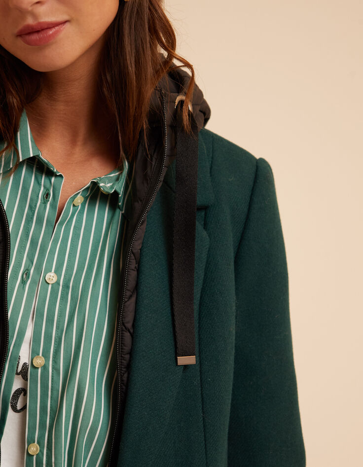 Manteau vert parementure doudoune amovible I.Code-5