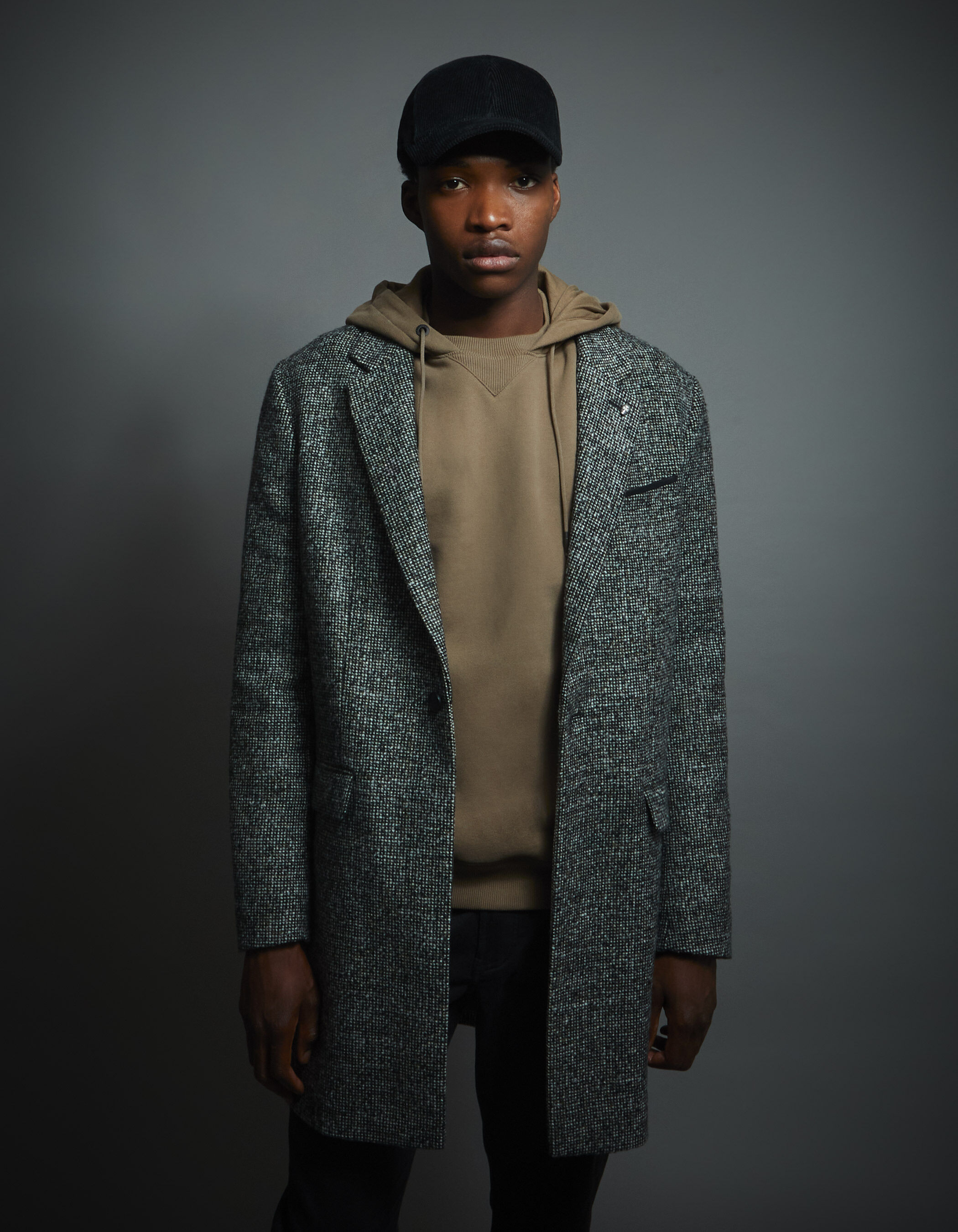 Men's charcoal wool discount overcoat