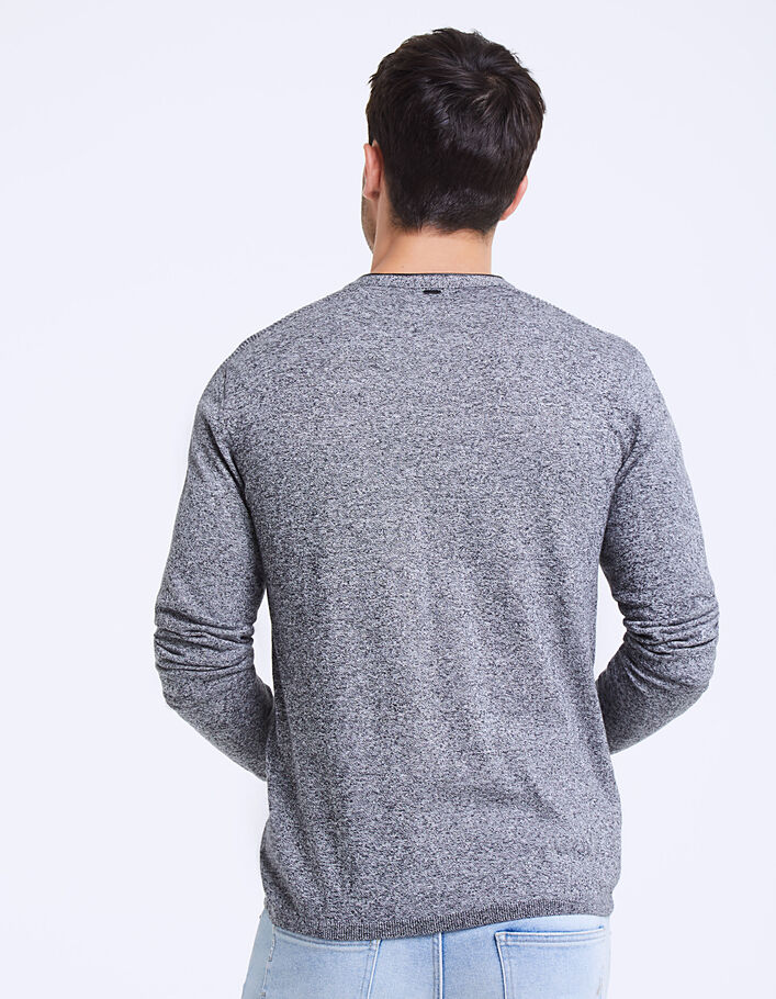 Men's dark grey Henley neck sweater