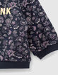 Sweat navy imprimé cachemire et message bébé fille-5