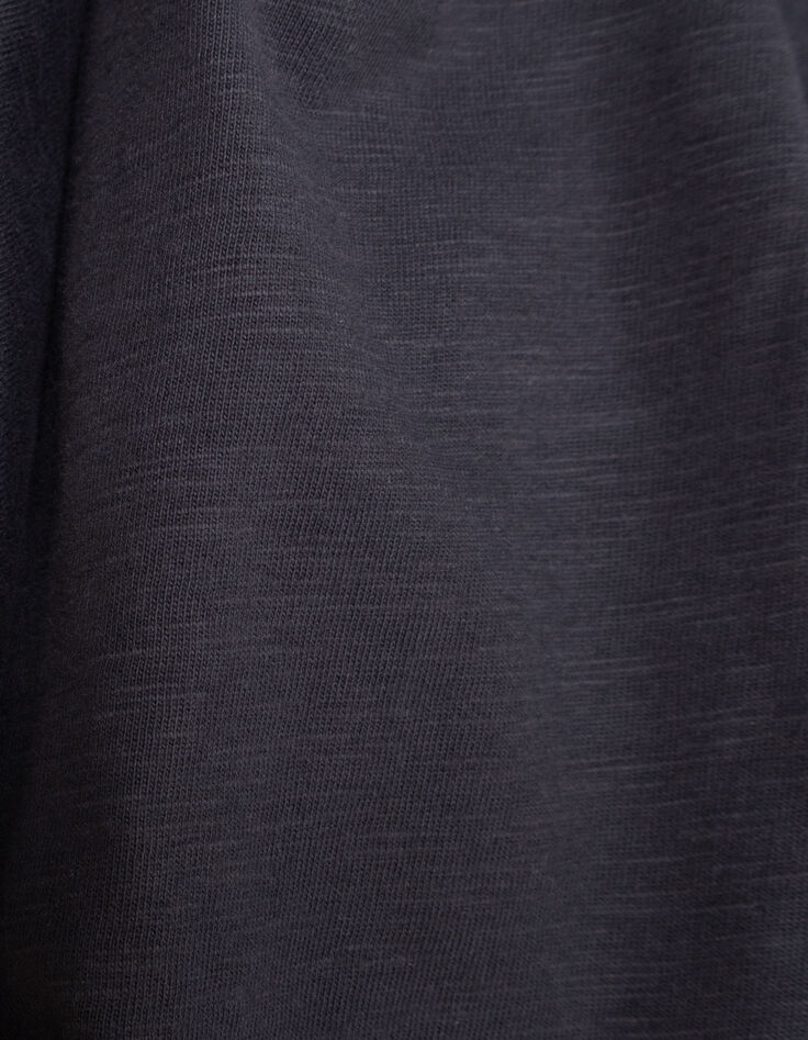 Grau meliertes Langarm-Jungenshirt Maxi-Buchstaben A-6
