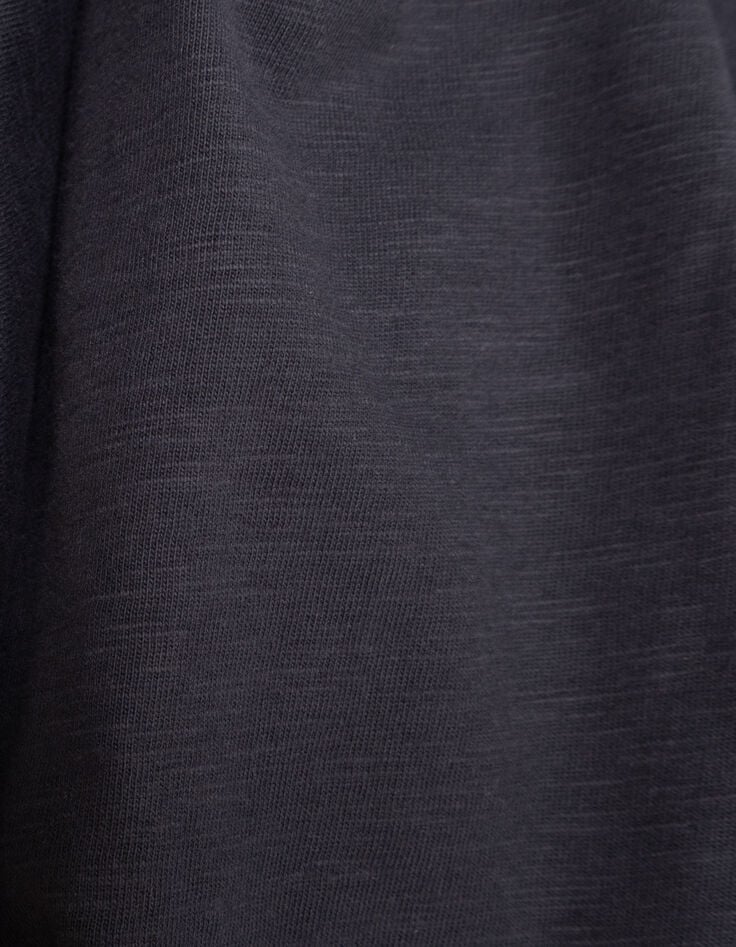 Grau meliertes Langarm-Jungenshirt Maxi-Buchstaben A-6 Grau meliertes Langarm-Jungenshirt Maxi-Buchstaben A-6