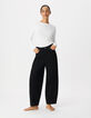 Jean barrel noir Emily Femme-1