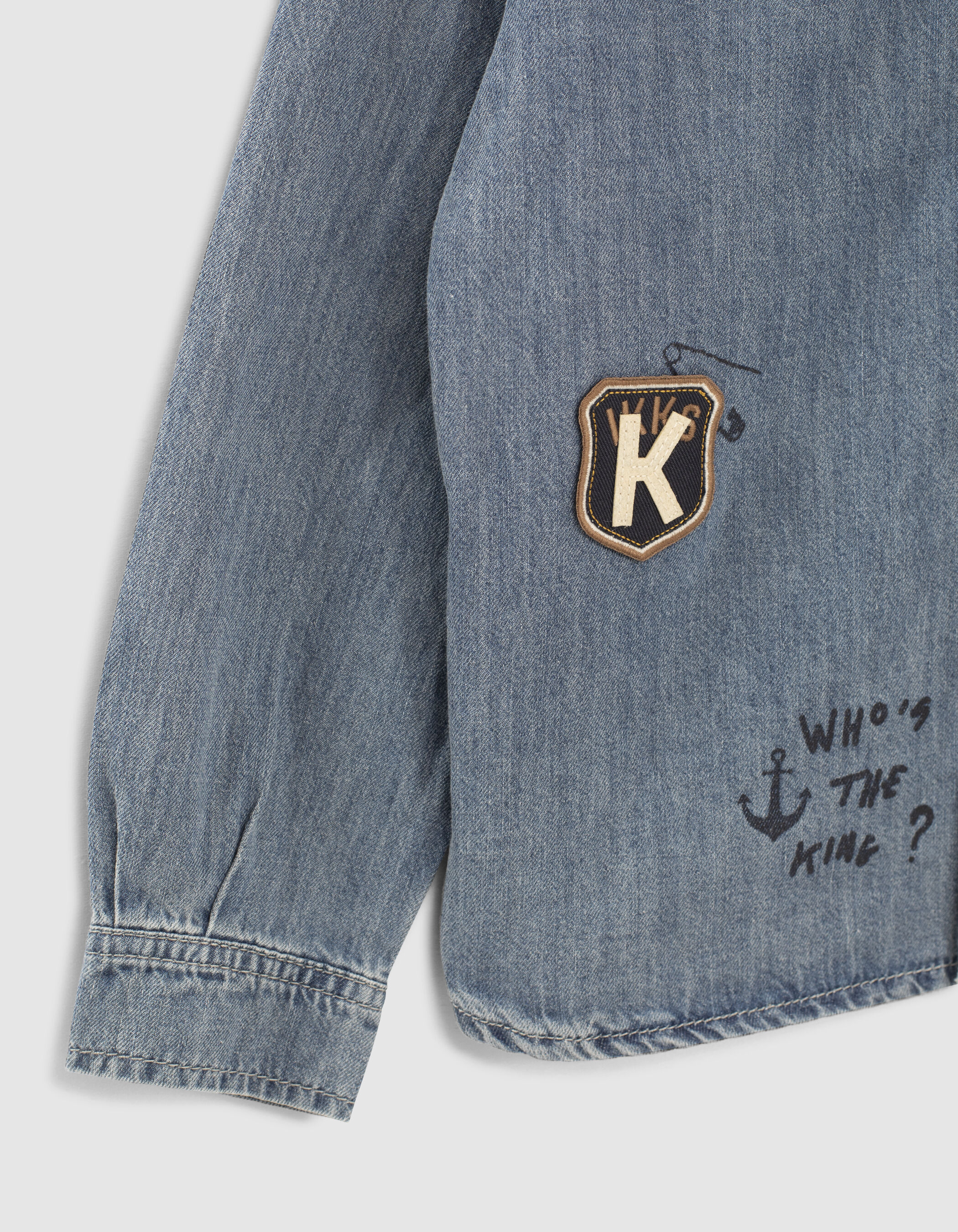 Denim shirt with badges cheap