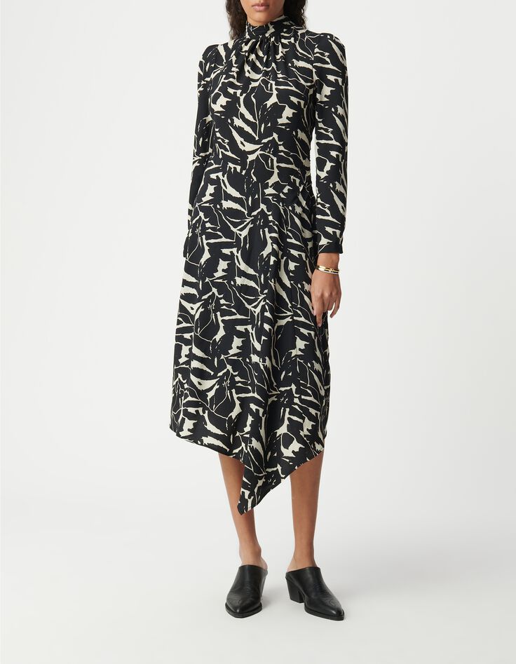 Jurk met zwarte zebrabloemenprint Dames-7