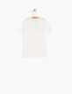 Camiseta blanco roto WAY terciopelo rojo niño -4