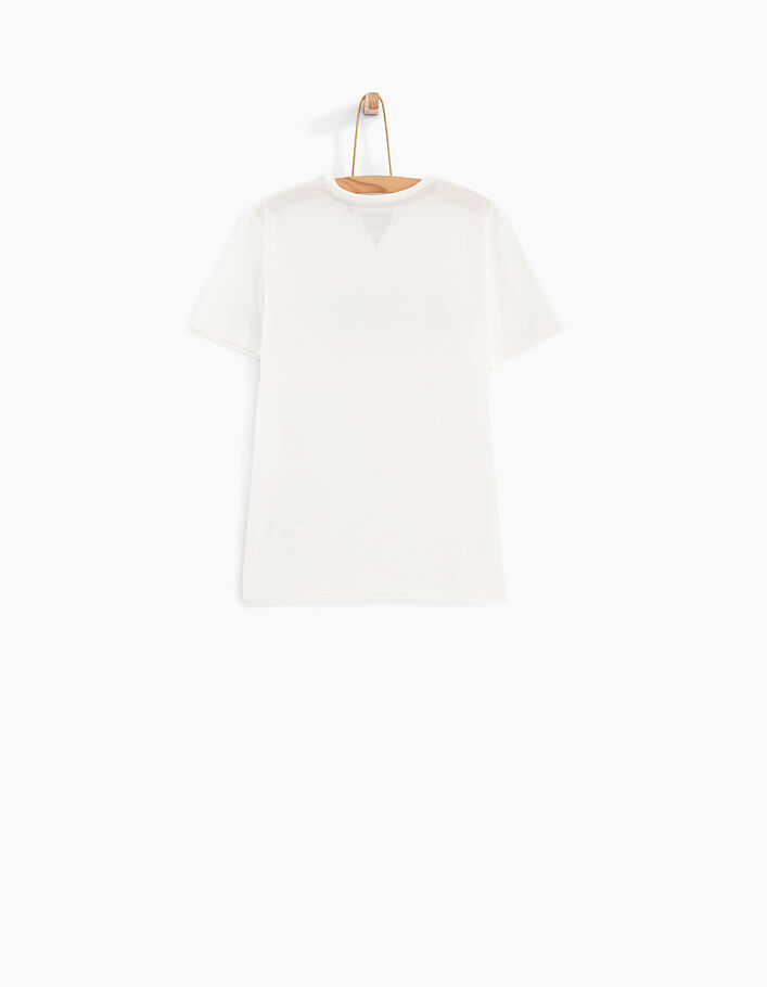Weißes Jungen-T-Shirt mit WAY-Veloursschriftzug  - IKKS