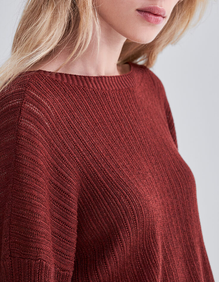 Tomette omkeerbare trui pointellebreisel lurex Dames-4