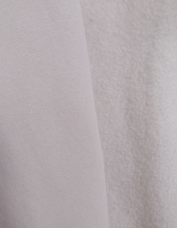 Tweekleurig beige fleece bombervest voor meisjes-8 Tweekleurig beige fleece bombervest voor meisjes-8