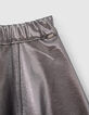 Falda patinadora reversible gris jaspeado y plata ni&ntilde;a-6