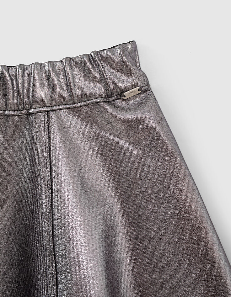 Falda patinadora reversible gris jaspeado y plata ni&ntilde;a-6