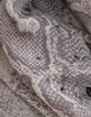 Gray jacquard scarf with python and pearl pattern Women-5
