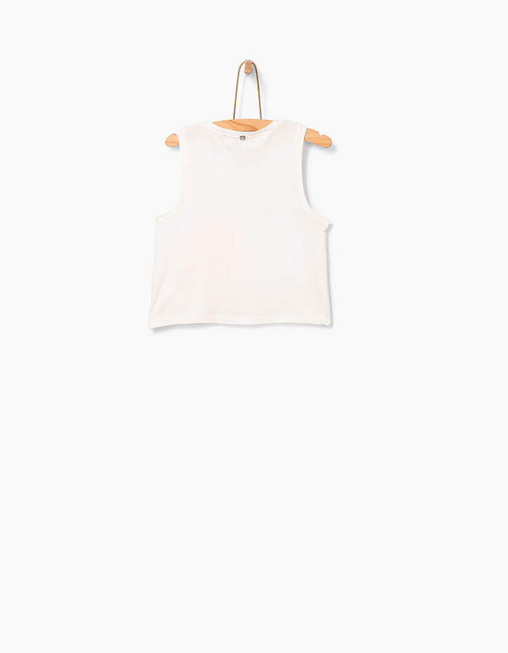 Girls’ off-white HELLO LA cropped vest top-4