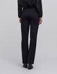 Schwarze Damen-Strickanzughose gerader Schnitt-3