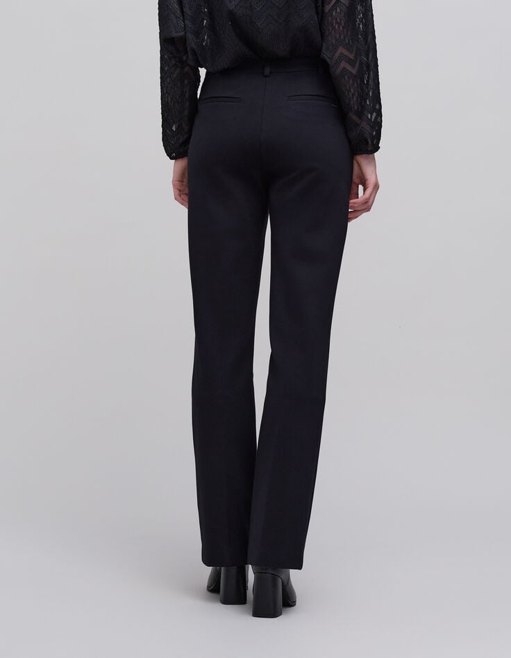 Schwarze Damen-Strickanzughose gerader Schnitt-3