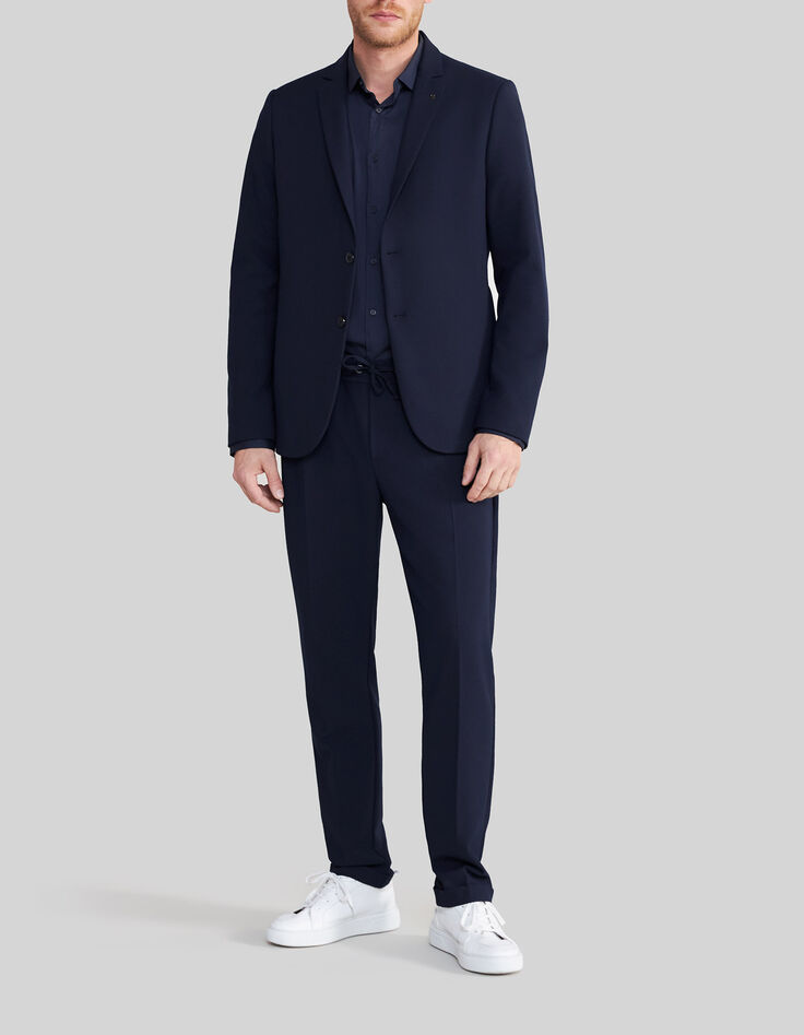 Veste de costume marine seersucker Homme-1