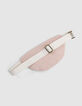 Sac banane rose velours c&ocirc;tel&eacute; brod&eacute; recycl&eacute; fille-4
