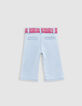 Rosa Babymädchenjeans mit Palmenprint und Halstuchgürtel-3