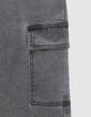 Jean BATTLE gris Waterless maille knitlook garçon-8
