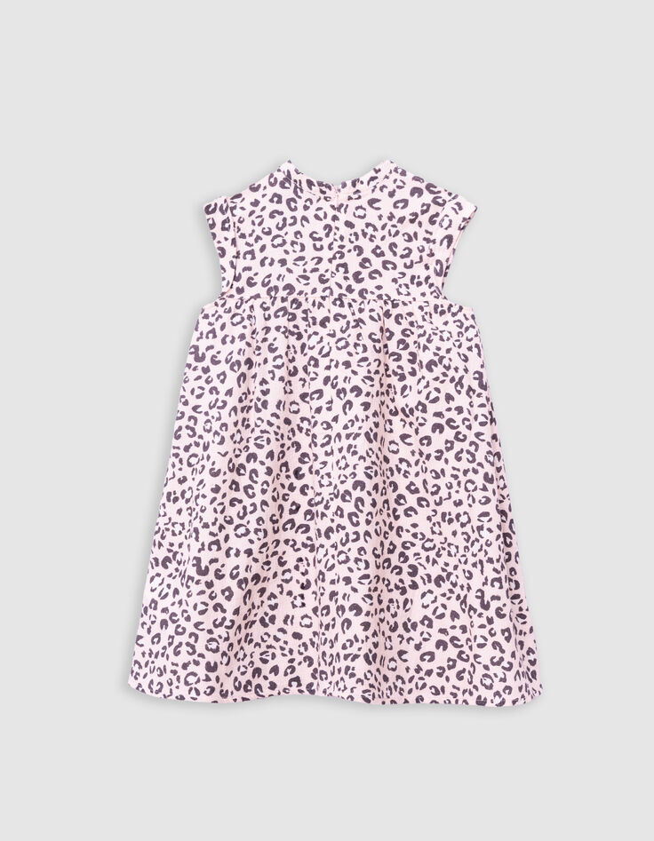 Robe rose imprimé léopard fille-5
