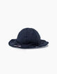 Chapeau réversible navy et rayé bébé fille-3