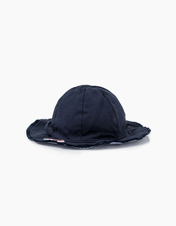 Baby girls' navy and striped reversible hat - IKKS