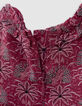 Roze jurk palmprint babymeisjes-5